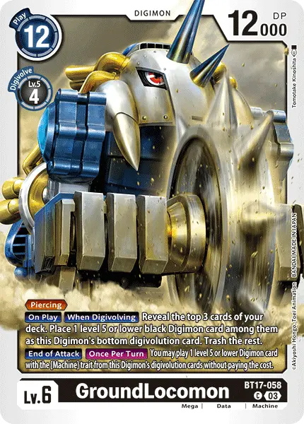 Digimon TCG Card 'BT17-058' 'GroundLocomon'