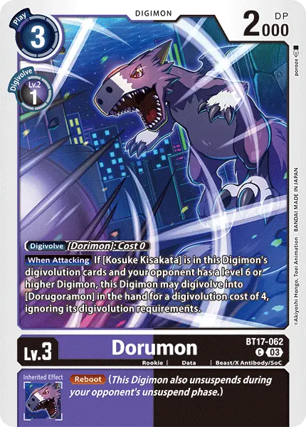 Digimon TCG Card 'BT17-062' 'Dorumon'