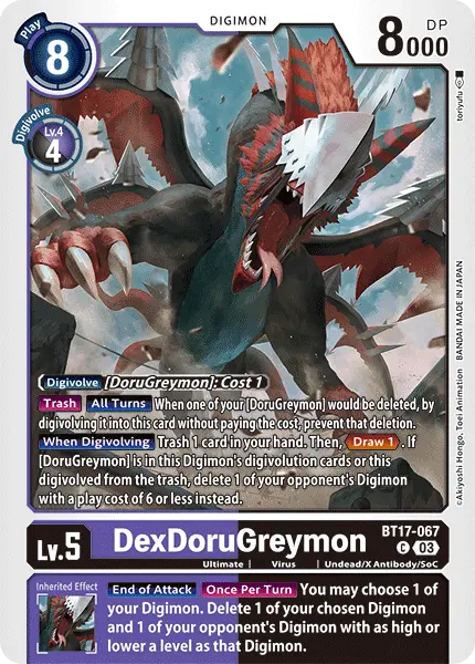 Digimon TCG Card BT17-067 DexDoruGreymon