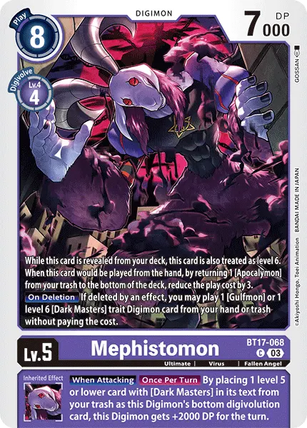 Digimon TCG Card BT17-068 Mephistomon