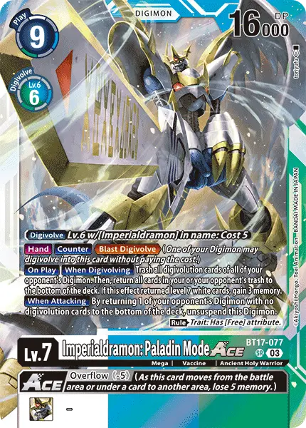 Deck Imperialdramon - 5th with preview of card BT17-077