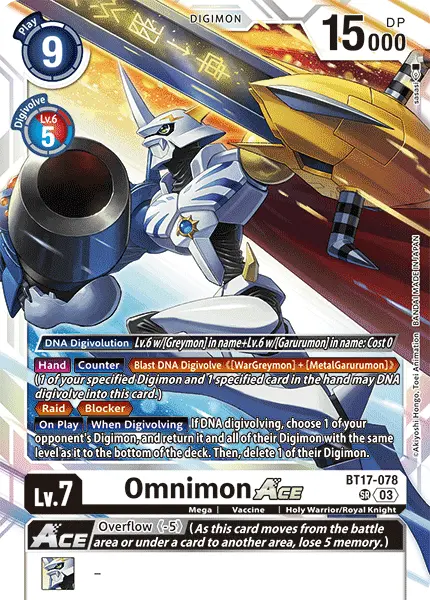 Deck Omnimon - 3rd with preview of card BT17-078