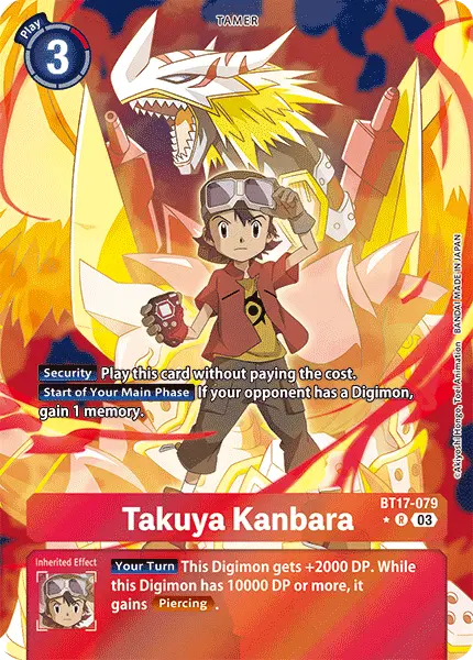 Digimon TCG Card 'BT17-079_P1' 'Takuya Kanbara'