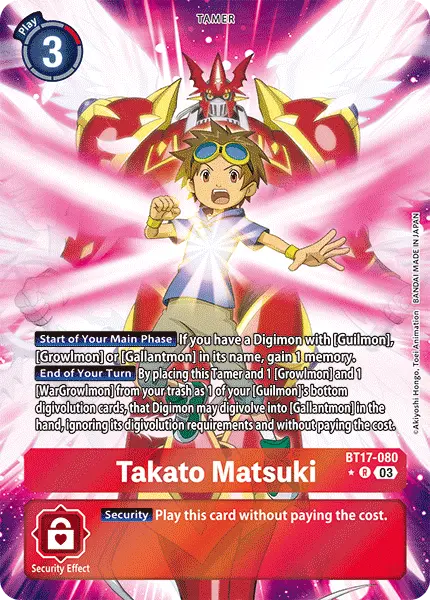 Digimon TCG Card 'BT17-080_P1' 'Takato Matsuki'