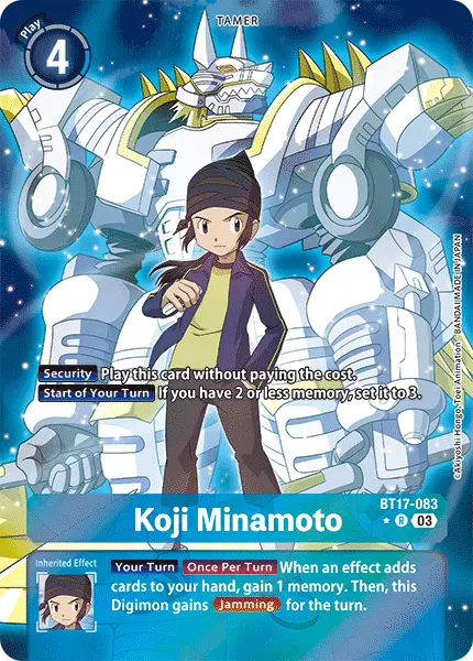 Digimon TCG Card BT17-083_P1 Koji Minamoto