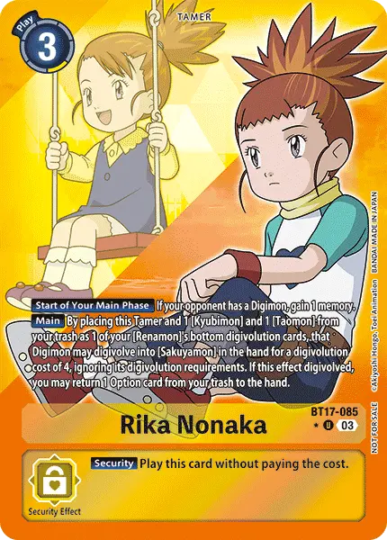 Digimon TCG Card 'BT17-085_P1' 'Rika Nonaka'