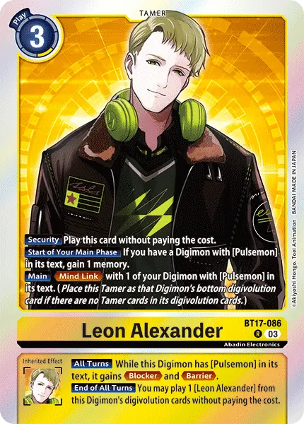 Digimon TCG Card BT17-086 Leon Alexander