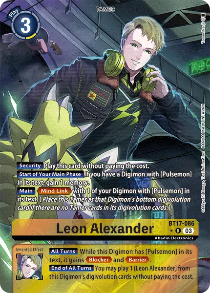 Digimon TCG Card BT17-086_P1 Leon Alexander