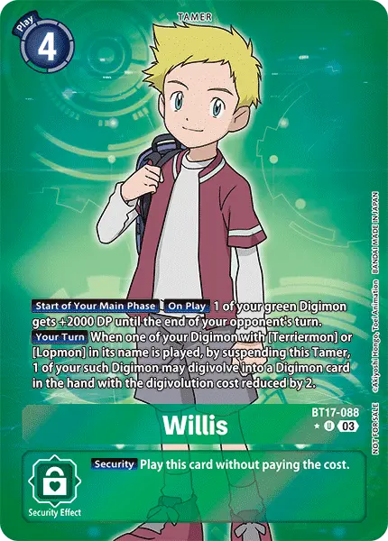 Digimon TCG Card BT17-088_P1 Willis