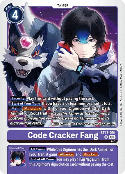 Digimon TCG Card BT17-091 Cracker Fang