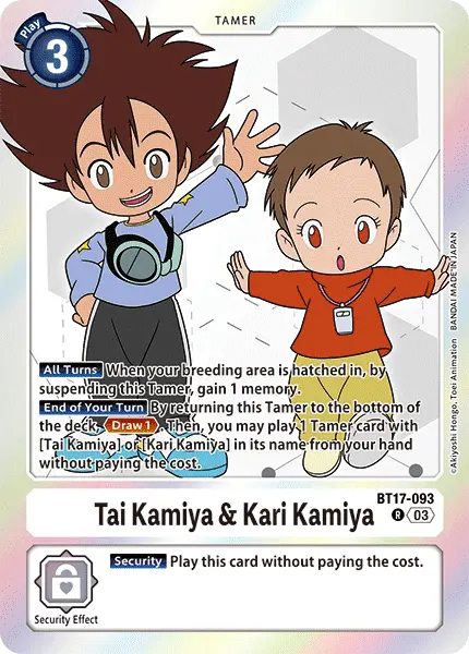 Digimon TCG Card BT17-093 Tai Kamiya & Kari Kamiya