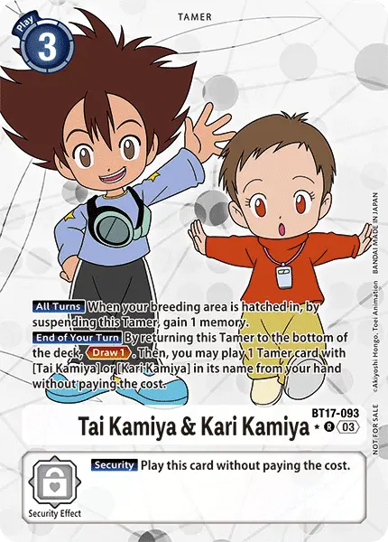 Digimon TCG Card 'BT17-093_P1' 'Tai Kamiya & Kari Kamiya'