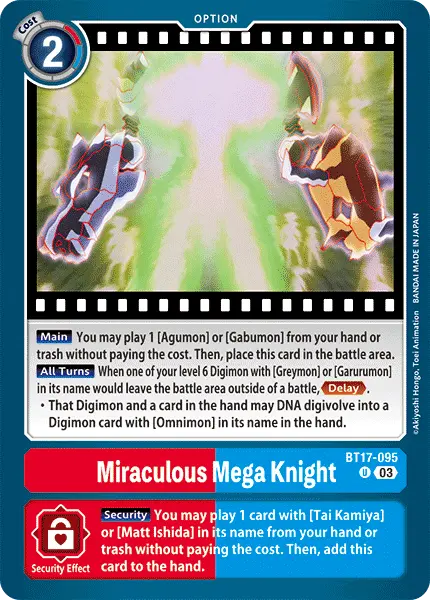 Digimon TCG Card BT17-095 Miraculous Mega Knight