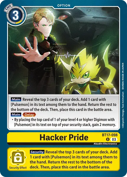 Digimon TCG Card 'BT17-098' 'Hacker Pride'