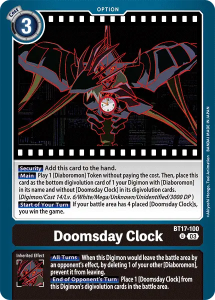 Digimon TCG Card 'BT17-100' 'Doomsday Clock'