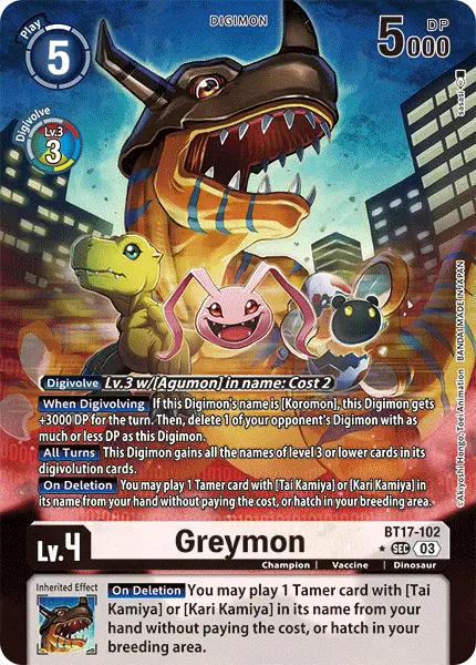 Digimon TCG Card BT17-102_P1 Greymon