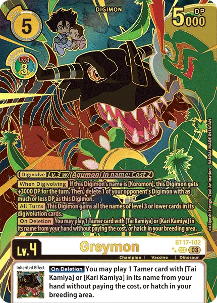 Digimon TCG Card 'BT17-102_P3' 'Greymon'