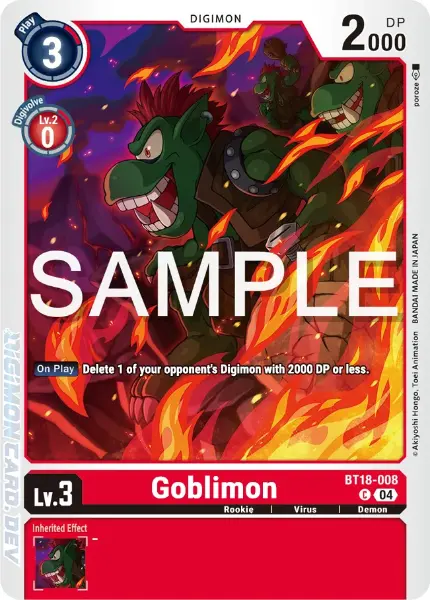 Digimon TCG Card 'BT18-008' 'Goblimon'