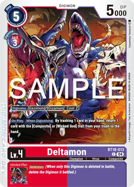 Digimon TCG Card BT18-013 Deltamon