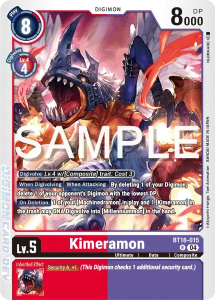 Digimon TCG Card 'BT18-015' 'Kimeramon'