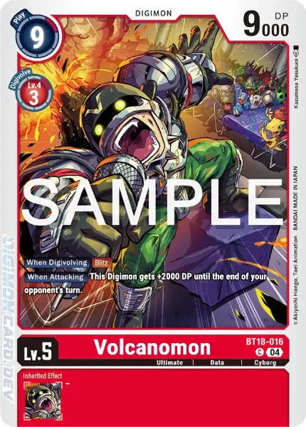 Digimon TCG Card BT18-016 Volcanomon