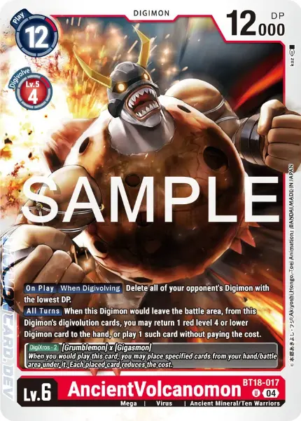 Digimon TCG Card BT18-017 AncientVolcanomon