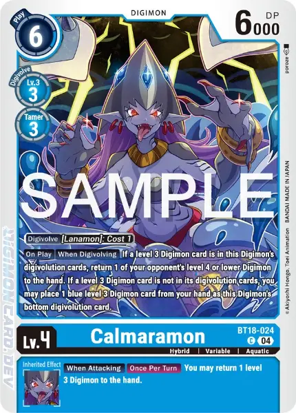 Digimon TCG Card BT18-024 Calmaramon