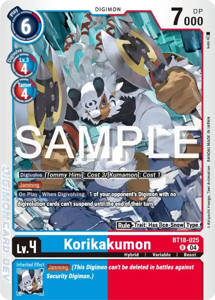 Digimon TCG Card 'BT18-025' 'Korikakumon'