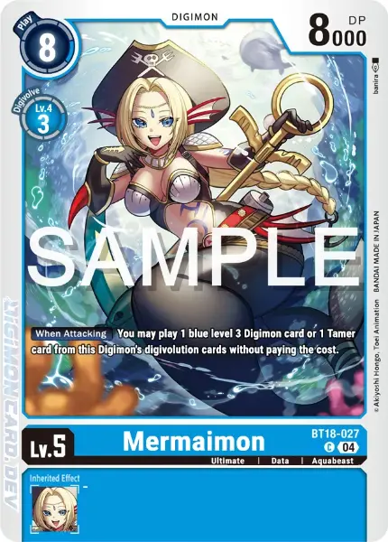 Digimon TCG Card 'BT18-027' 'Mermaimon'