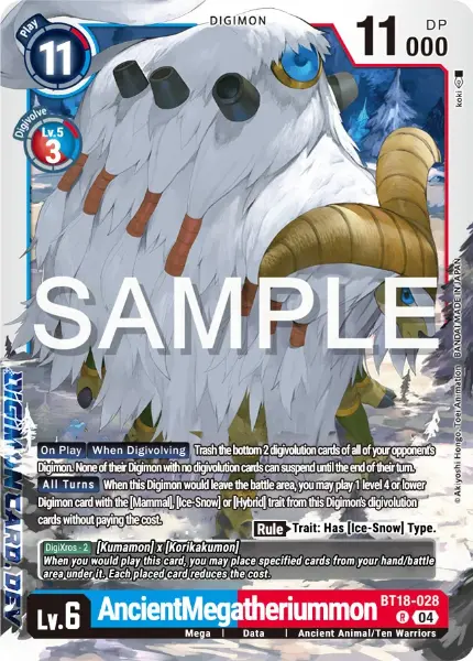 Digimon TCG Card BT18-028 AncientMegatheriummon