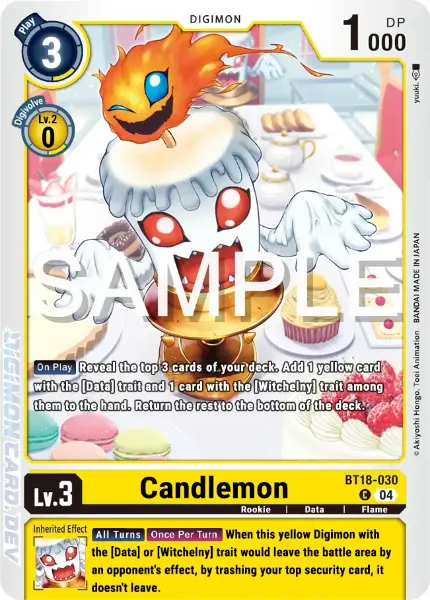 Digimon TCG Card BT18-030 Candlemon