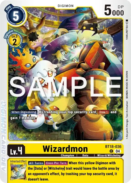 Digimon TCG Card BT18-036 Wizardmon