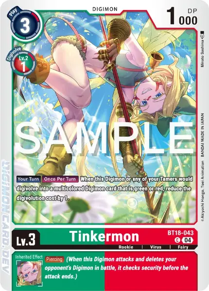 Digimon TCG Card BT18-043 Tinkermon