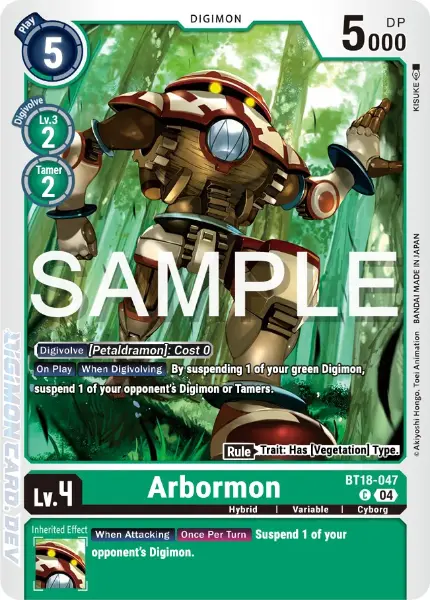 Digimon TCG Card BT18-047 Arbormon