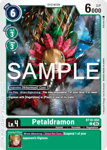 Digimon TCG Card BT18-050 Petaldramon