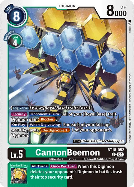 Digimon TCG Card BT18-052 CannonBeemon