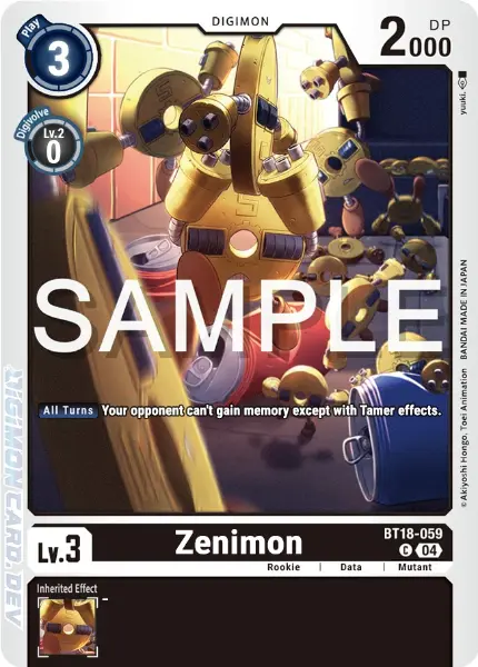 Digimon TCG Card 'BT18-059' 'Zenimon'