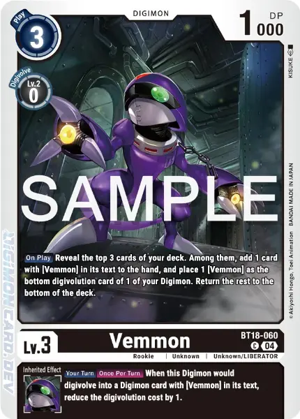 Digimon TCG Card 'BT18-060' 'Vemmon'