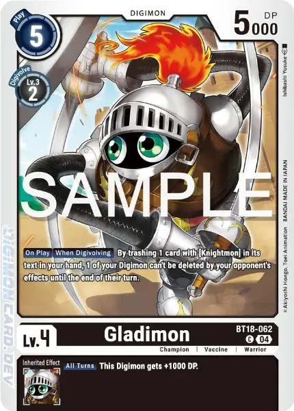 Digimon TCG Card BT18-062 Gladimon