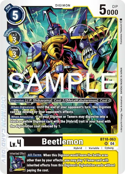 Digimon TCG Card 'BT18-063' 'Beetlemon'