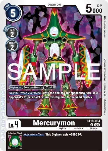 Digimon TCG Card BT18-064 Mercurymon