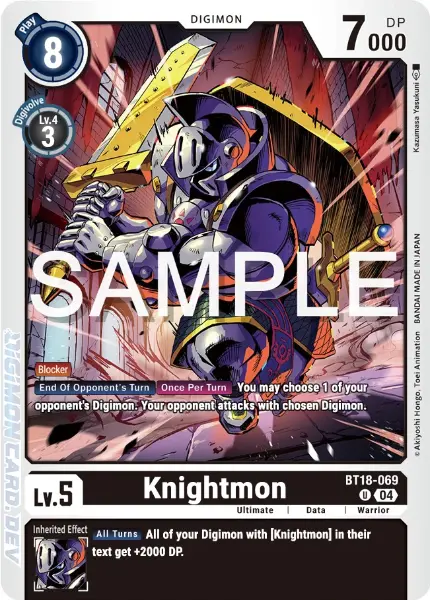 Digimon TCG Card BT18-069 Knightmon