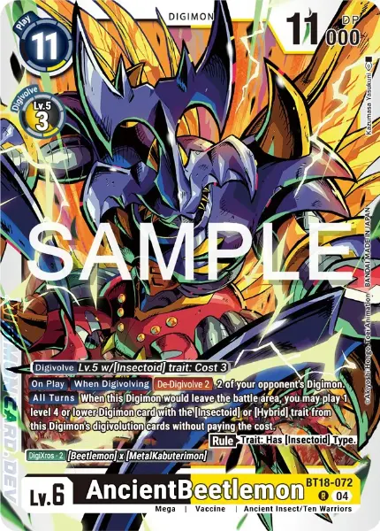 Digimon TCG Card BT18-072 AncientBeetlemon