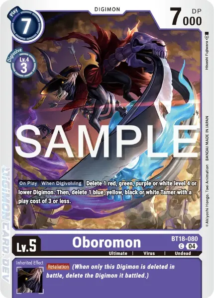 Digimon TCG Card BT18-080 Oboromon