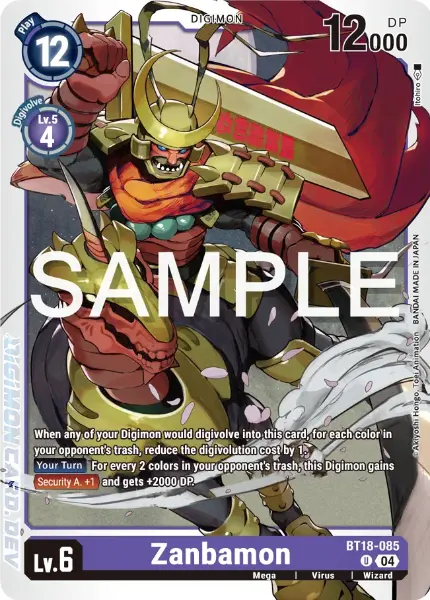 Digimon TCG Card 'BT18-085' 'Zanbamon'