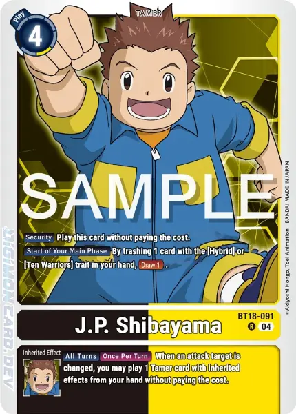 Digimon TCG Card BT18-091 J.P. Shibayama