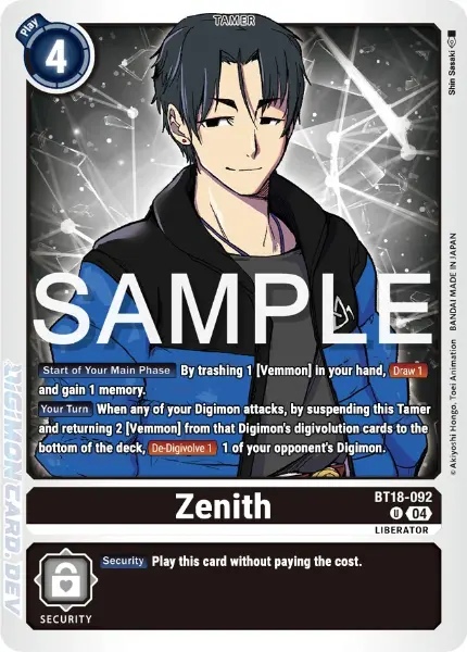 Digimon TCG Card 'BT18-092' 'Zenith'