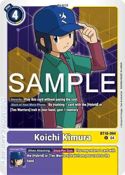 Digimon TCG Card 'BT18-094' 'Koichi Kimura'