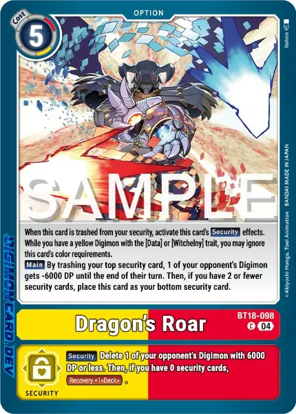 Digimon TCG Card 'BT18-098' 'Dragon's Roar'