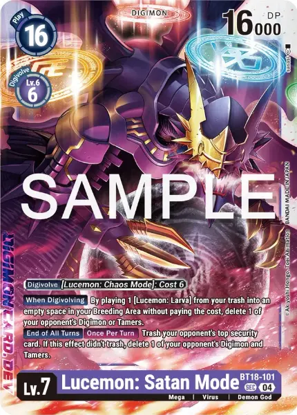 Digimon TCG Card BT18-101 Lucemon: Satan Mode